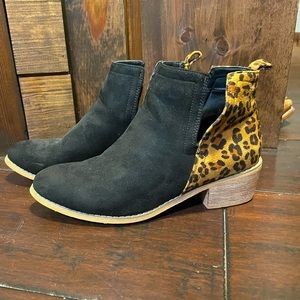 Cheetah and black booties